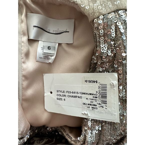 PAMELLA ROLAND Sequin Asymmetric Cape Gown - Picture 16 of 16